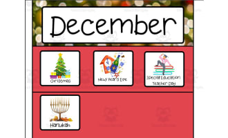 December Christmas Theme Calendar Pieces