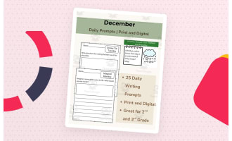 December Daily Writing Prompts | 2nd & 3rd Grade | Print + Digital