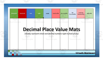 Decimal Place Value Mats