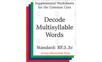 Decode Multisyllable Words (CCSS RF.3.3c): Supplemental Worksheets for the Common Core