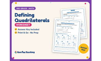 Defining Quadrilaterals Worksheet – 3rd Grade Geometry & Shapes