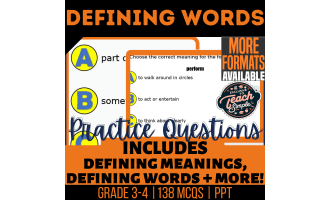 Defining Words Practice Questions - Vocabulary Grade 3-4 (PPT)