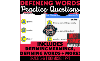 Defining Words Practice Questions - Vocabulary Grade 5-6 (PPT)