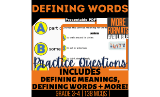 Defining Words Practice - Vocabulary Grade 3-4 (Presentable PDF)