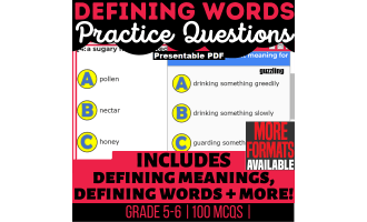 Defining Words Practice Vocabulary Grade 5-6 (Presentable PDF)
