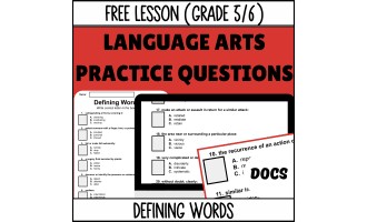 Defining Words Sample Lesson - Vocabulary Grade 5-6 (Docs)