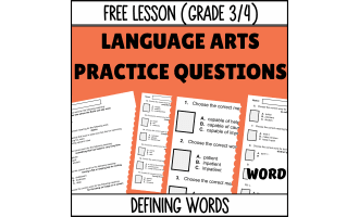 Defining Words Sample - Vocabulary Grade 3-4 (Word)