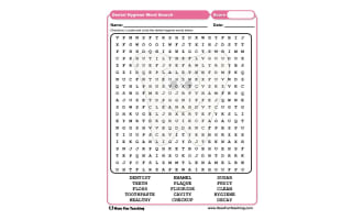 Dental Hygiene Wordsearch Worksheet