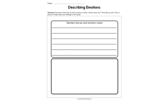 Describing Emotions Worksheet