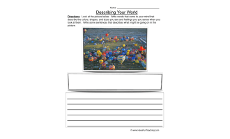 Describing Words Worksheet - Hot Air Balloon