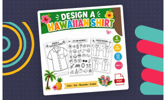 Design a Hawaiian Shirt Craft | Luau Day Beach Activity Summer Printab