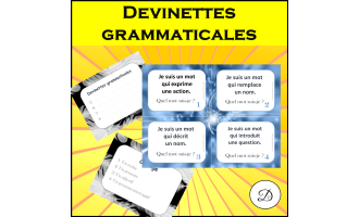 Devinettes grammaticales - 8 cartes à tâches