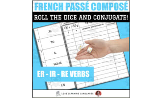 Dice Game - French Passé Composé Avoir - Regular ER-IR-RE verbs - Jeux de Dés