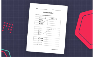 Dictionary Skills Alphabetical Order Worksheet