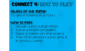 Digital Connect 4 1-Digit Addition