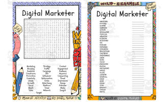 Digital Marketer word search & scramble