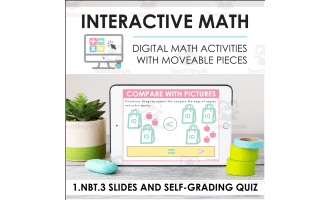 Digital Math for 1.NBT.3 - Understanding Place Value (Slides + Self-Grading Quiz)