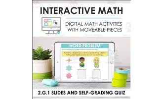 Digital Math for 2.G.1 - Shapes and Their Attributes (Slides + Self-Grading Quiz)