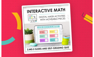 Digital Math for 2.MD.5 - Relate Addition and Subtraction to Length (Slides + Self-Grading Quiz)
