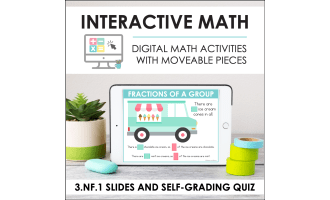 Digital Math for 3.NF.1 - Fractions as Numbers (Slides + Self-Grading Quiz)