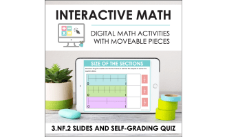 Digital Math for 3.NF.2 - Fractions on a Number Line (Slides + Self-Grading Quiz)
