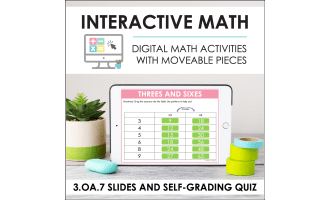 Digital Math for 3.OA.7 - Division + Mult. Fluency (Slides + Self-Grading Quiz)