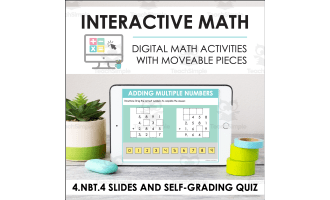 Digital Math for 4.NBT.4 - Multi-Digit Arithmetic (Slides + Self-Grading Quiz)