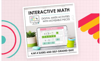 Digital Math for 4.NF.4 - Build Fractions from Unit Fractions (Slides + Self-Grading Quiz)