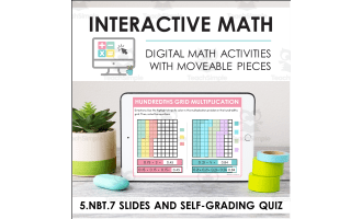 Digital Math for 5.NBT.7 - Add, Subtract, Multiply, and Divide Decimals (Slides + Self-Grading Quiz)