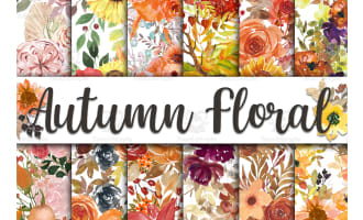Digital Paper: Autumn Floral Medley