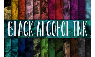 Digital Paper: Black Alcohol Ink