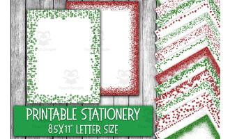 Digital Paper: Christmas Glitter Border Letter Size