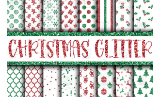 Digital Paper: Classic Christmas Glitter
