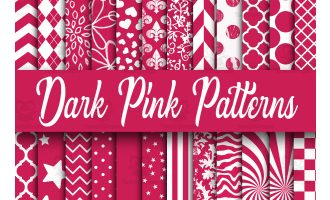 Digital Paper: Dark Pink Designs