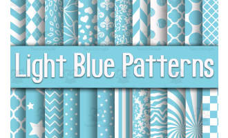Digital Paper: Light Blue Designs
