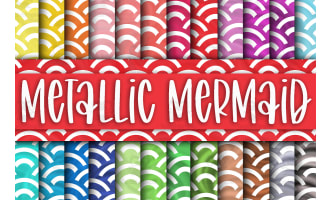 Digital Paper: Metallic Mermaid Scales