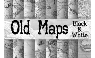 Digital Paper: Old Maps B&W