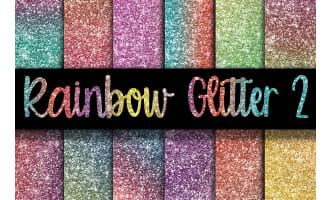 Digital Paper: Rainbow Glitter Set 2