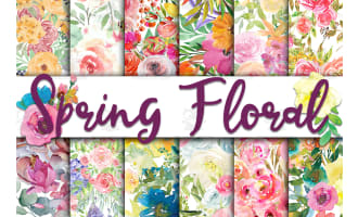 Digital Paper: Spring Floral Medley