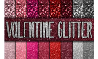 Digital Paper: Valentine Glitter
