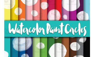 Digital Paper: Watercolor Paint Circles