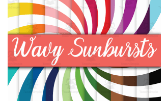 Digital Paper: Wavy Sunbursts