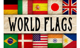 Digital Paper: World Flags in Grunge