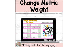 Digital Self-Checking Math Activity: Metric Units of Weight