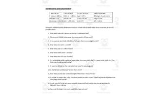 Dimensional Analysis – 20 Conversions Practice Set