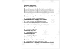Dimensional Analysis Practice - Práctica de análisis dimensional: ESL Spanish Version