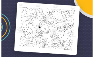Dinosaur Chasing Caveman Extreme Difficulty Dot-to-Dot