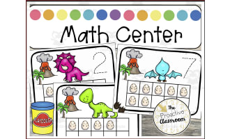 Dinosaur Counting Play Dough Mats
