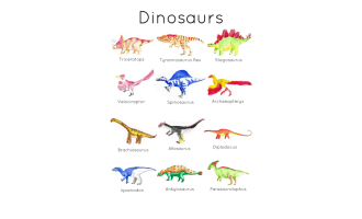 Dinosaur Flash Cards – Watercolor Learning Set