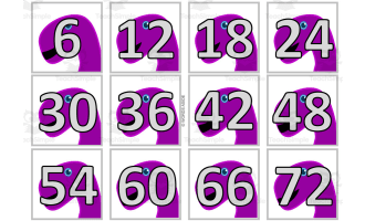 Dinosaur Multiplication Colored Cards x6